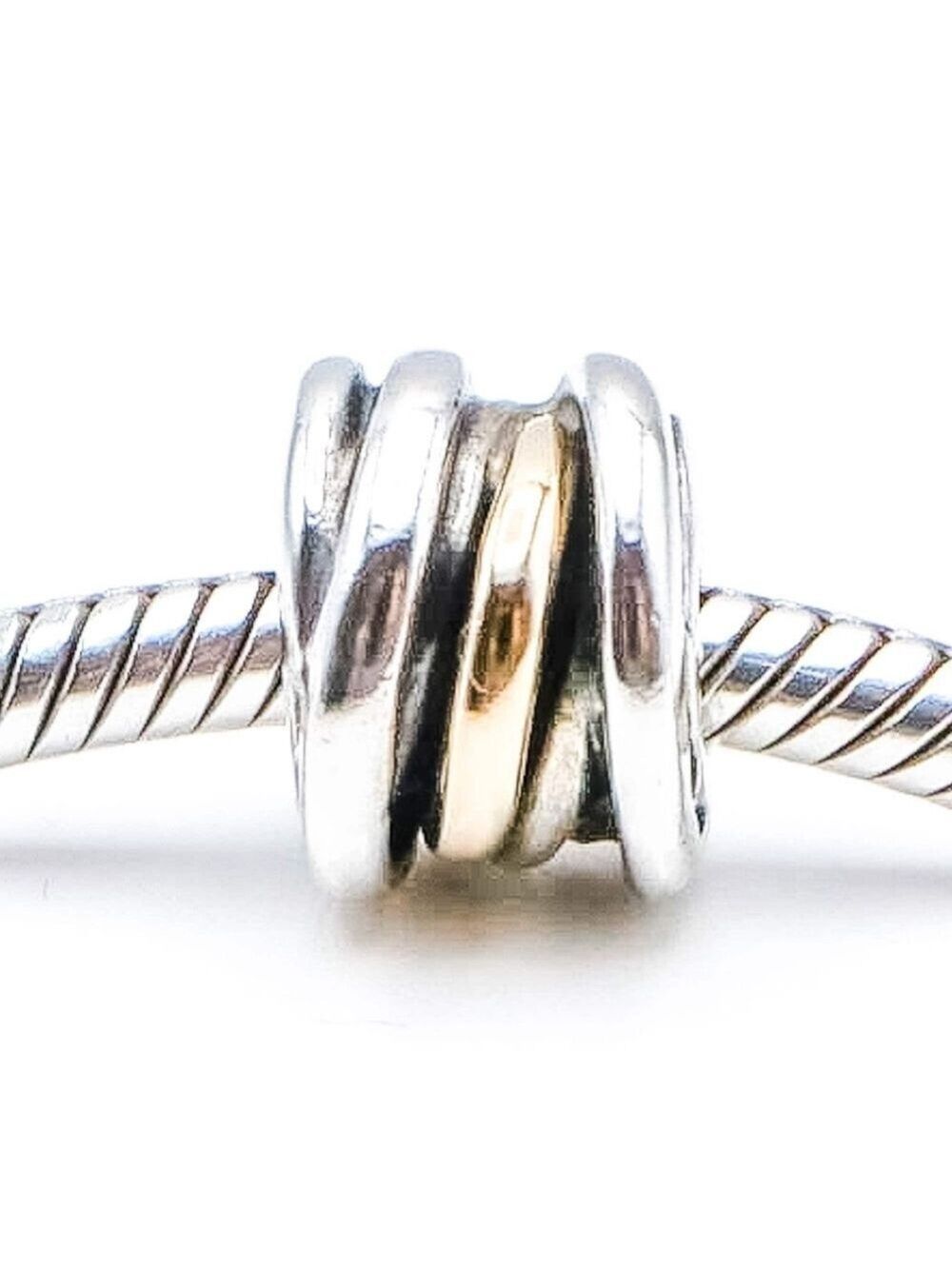 Pandora Ring Cluster Sterling Silver And 14k Gold Charm retired